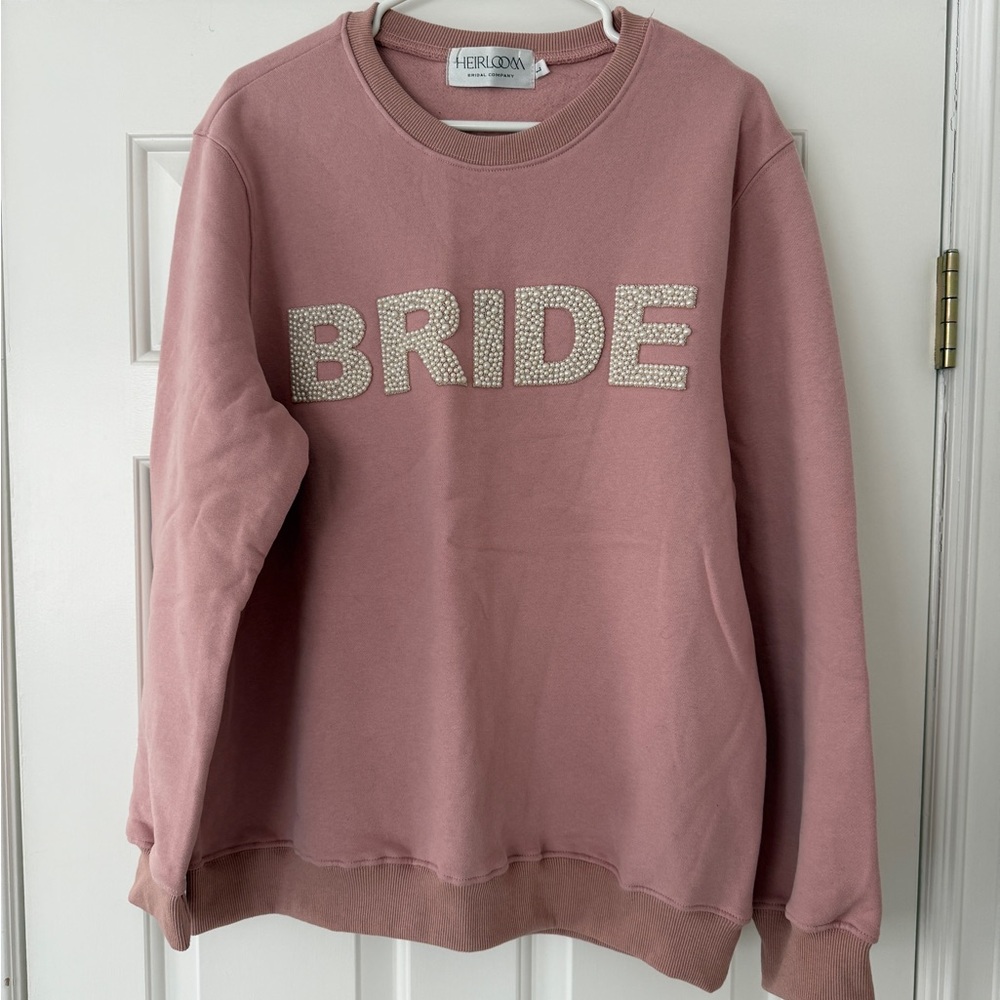Pink 'BRIDE' Embellished Crewneck Sweatshirt